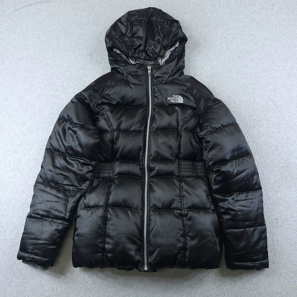 The North Face Jacket Girls Medium 10-12 Black Ileana Goose Down Puffer Youth